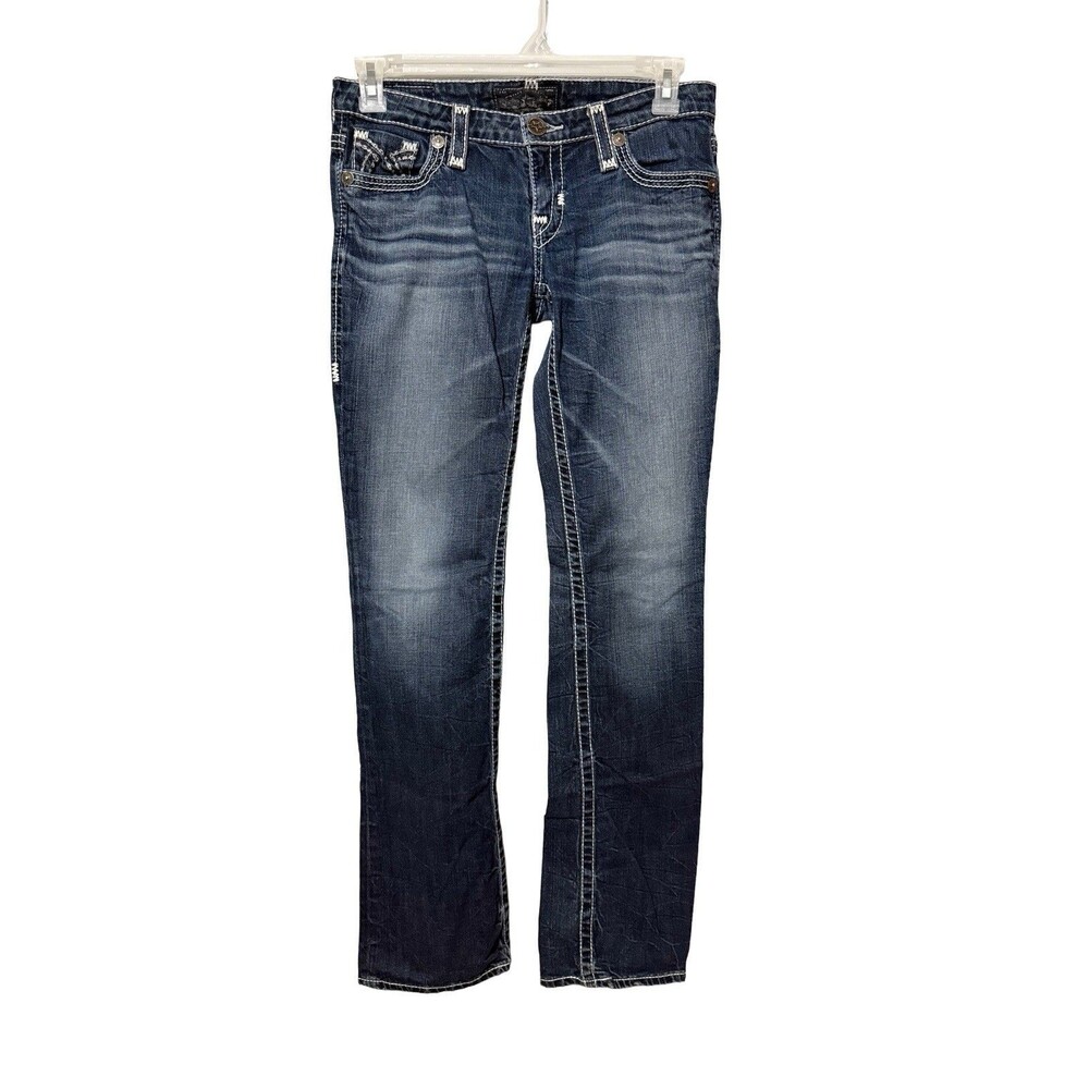 Big Star Liv Slim Boot Jeans 32x33 Medium Wash Stretch Embroidered Pockets